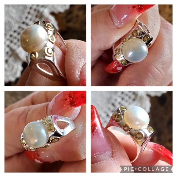 Genuine 11mm Cultured Pearl Ring Size 7 - Picture 5 of 8